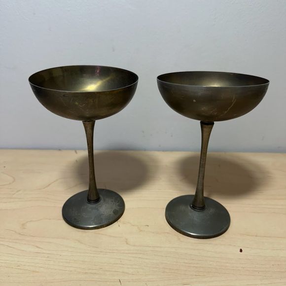 Antique-Vintage Leonard Silverplate Wine Cups Set of 2 - Picture 1 of 9